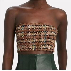 NWT Ronny Kobo Lola Boucle Bandeau Crop Top XL